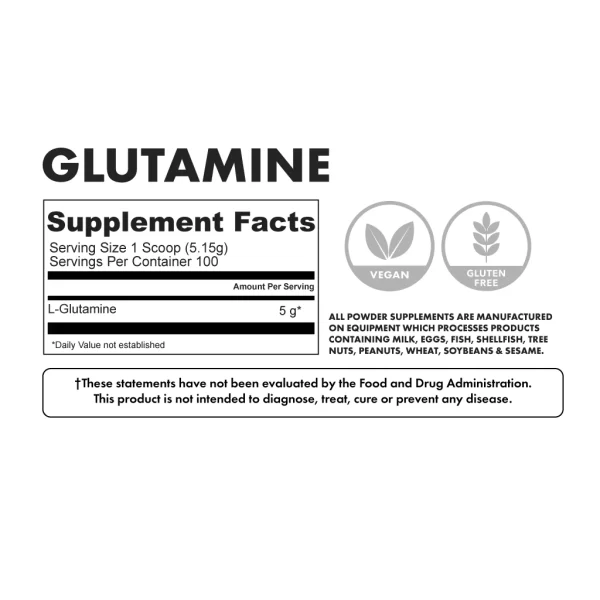 KAT Glutamine nutritional facts
