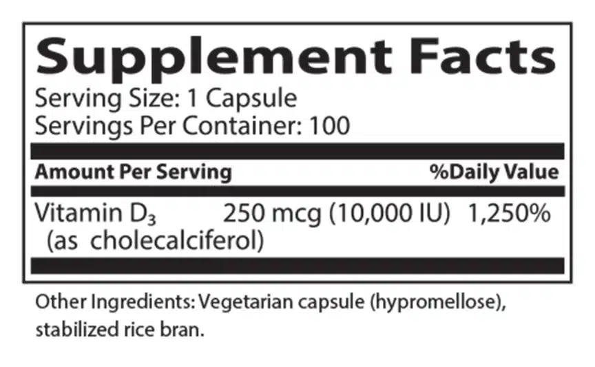 Vitamin D3 - 10,000iu - Image 2